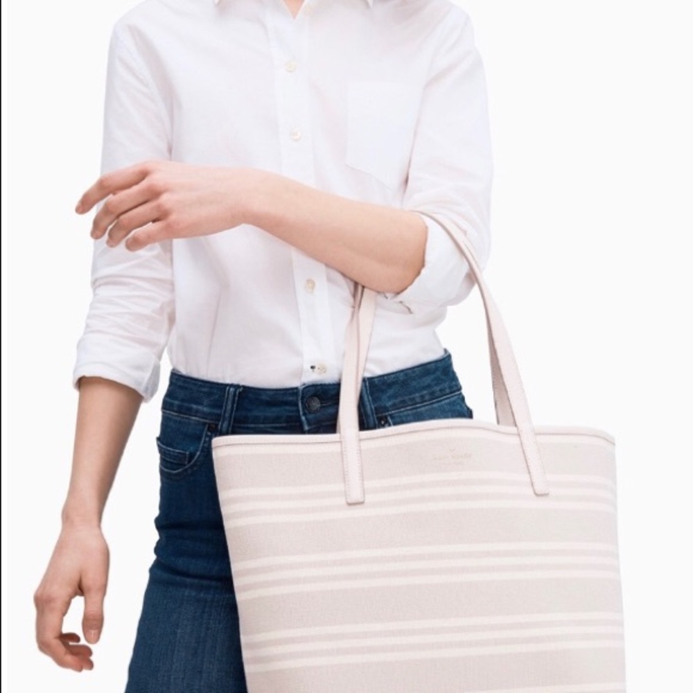 Nwt Kate Spade Tote Mya Striped Reversible* - Picture 5 of 6